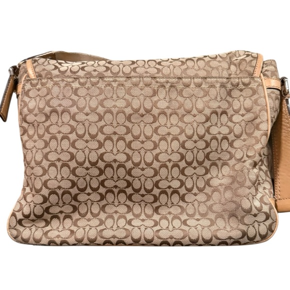 Coach 2010 Signature Canvas Messenger Crossbody Bag | Tan & Brown - Picture 5 of 15